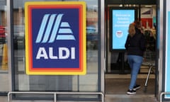 A shopper walks into an Aldi supermarket near Altrincham