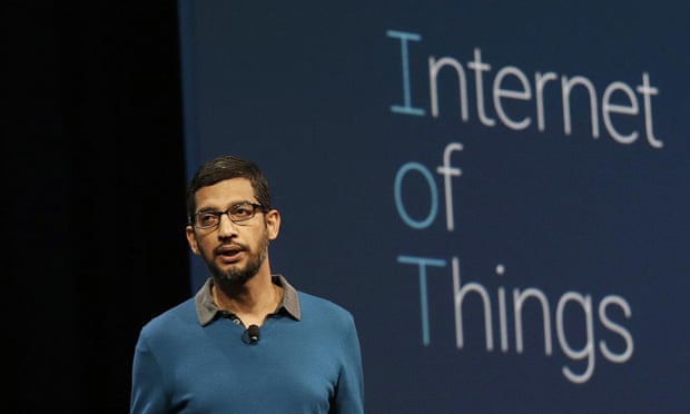 Sundar Pichai, senior vice-president of Android, Chrome and apps, speaks during the Google I/O 2015 keynote presentation in San Francisco on Thursday.