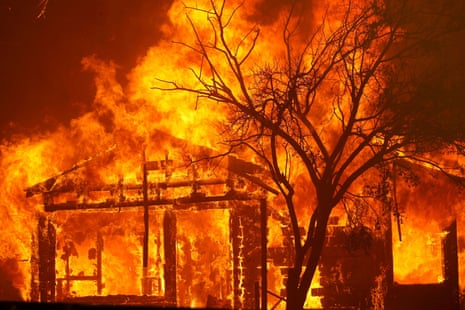 A home burns in Cherry Glen Road on the outskirts of Vacaville, California, on Wednesday.