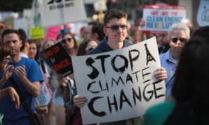 A protest against Donald Trump’s decision to withdraw from the Paris climate agreement, Chicago, June 2017