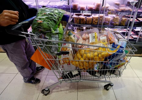 Customers shop in a Lidl supermarket.