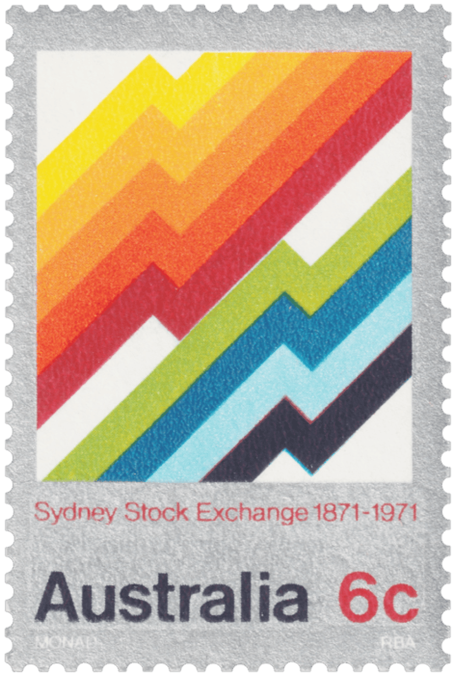 Sydney Stock Exchange centenary stamp from 1971
