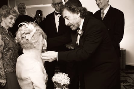 Howard Jacobson and his wife Jenny De Yong at their wedding in 2005