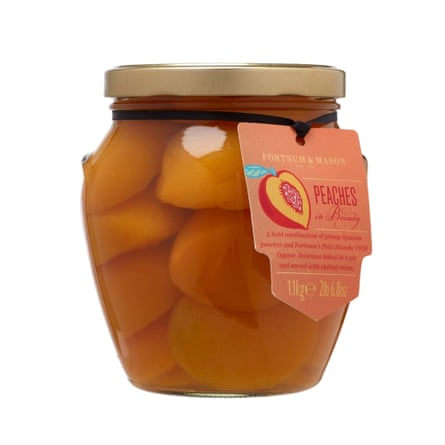 Fortnum & Mason peaches in brandy, 1100g.