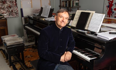 Stephen Hough photographed in 2021 at his studio in North London.