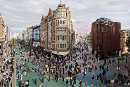 Oxford Street and South Molton Street, visualised by architects for the transformation of the iconic shopping thoroughfare.