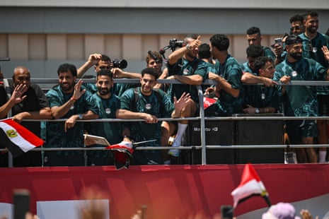 Egypt's squad enjoying their welcome.