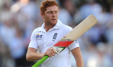 England's Jonny Bairstow, on his home Test debut, leaves the field at the end of day two at Lord's in August 2012