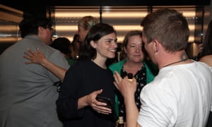 Green Party Candidate for Auckland Chloe Swarbrick meets supporters during the Greens Party Election Function in Auckland, New Zealand