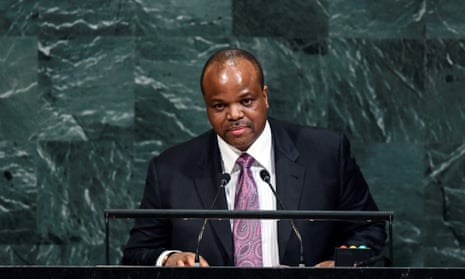 King Mswati III addresses the 72nd session of the United Nations general assembly at the UN headquarters in New York