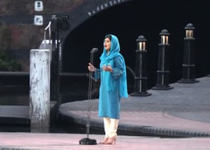The Pakistani activist Malala Yousafzai addresses the crowd. ‘Every child deserves the chance to reach her full potential and pursue her wildest dreams,’ she tells the audience