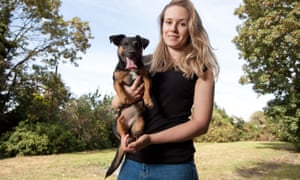 Paddy with his owner, Sophie More