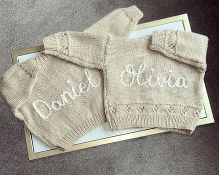 Personalised name knit baby cardigan OR jumper. Various sizes/styles Newborn – 10 years. Personalised new baby gift / baby shower gift. OurTraditionalTots