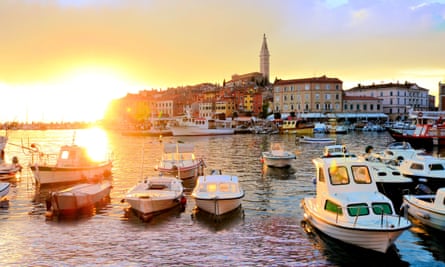 Rovinj old town and harbour.