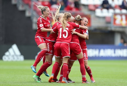 Denmark celebrate victory Germany at Euro 2017.