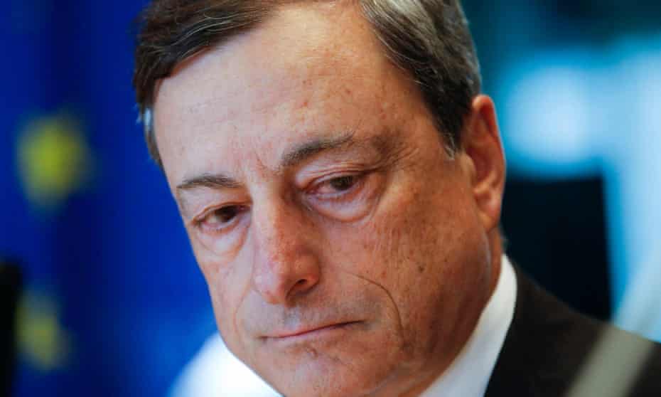 Mario Draghi, president of the European Central Bank, during a hearing at the European parliament committee on monetary affairs in Brussels.