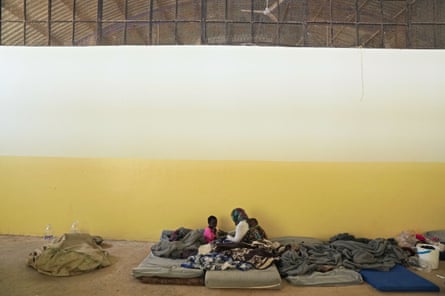 Migrants in shelter in Libya