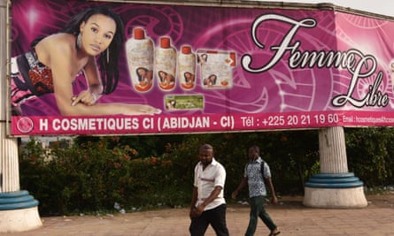 Ad advert for skin-lightening products in Abidjan, Ivory Coast