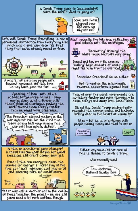 Cartoon by First Dog on the Moon titled Trump Climate Something Something Pool, panel 1