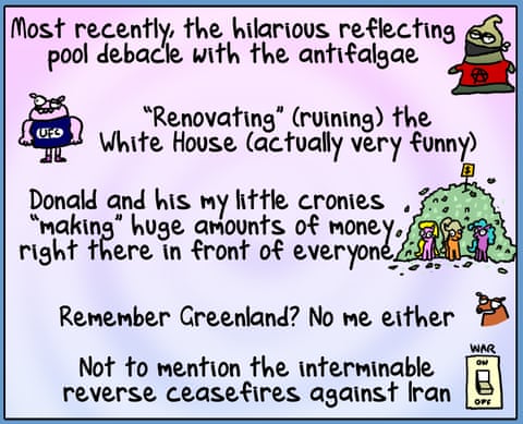 Cartoon by First Dog on the Moon titled Trump Climate Something Something Pool, panel 3