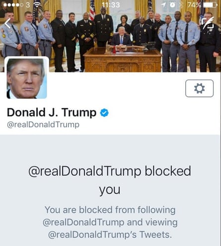 Donlad Trump blocked you tweet