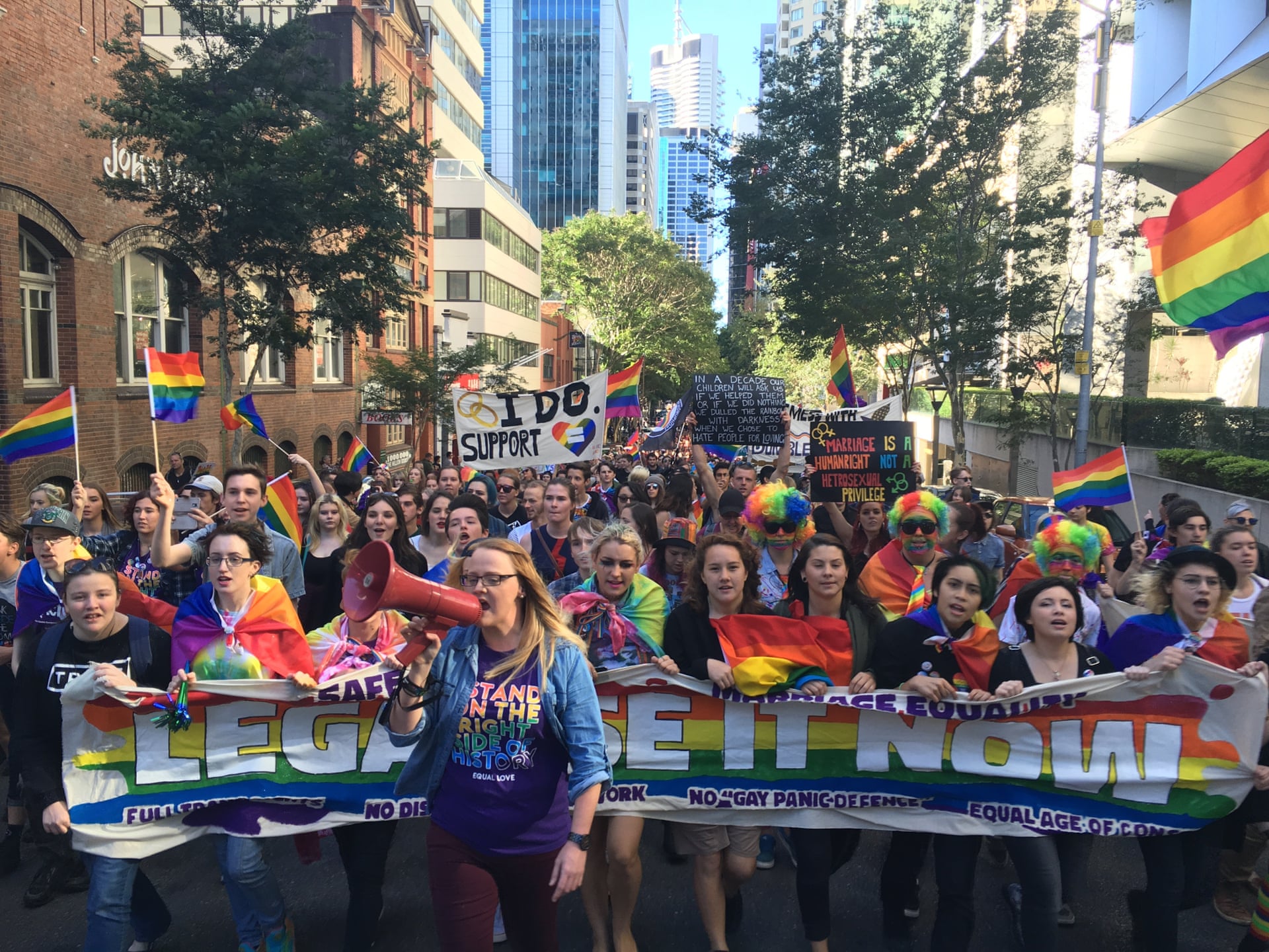 Brisbane same-sex support rally, 2016.