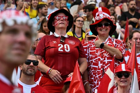 Denmark fans at the Stade de Geneve.