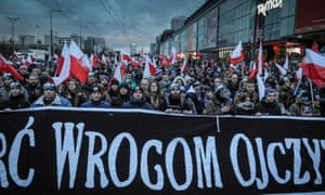 Polish nationalists march in November 2017.