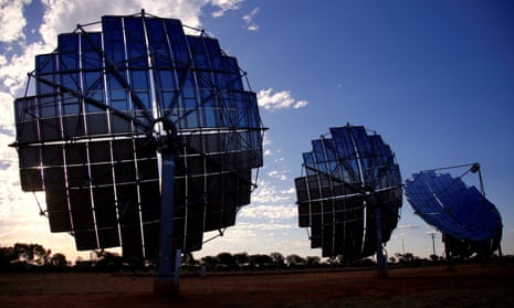 Solar panels at the Windorah solar farm, near the town of Windorah in Queensland.