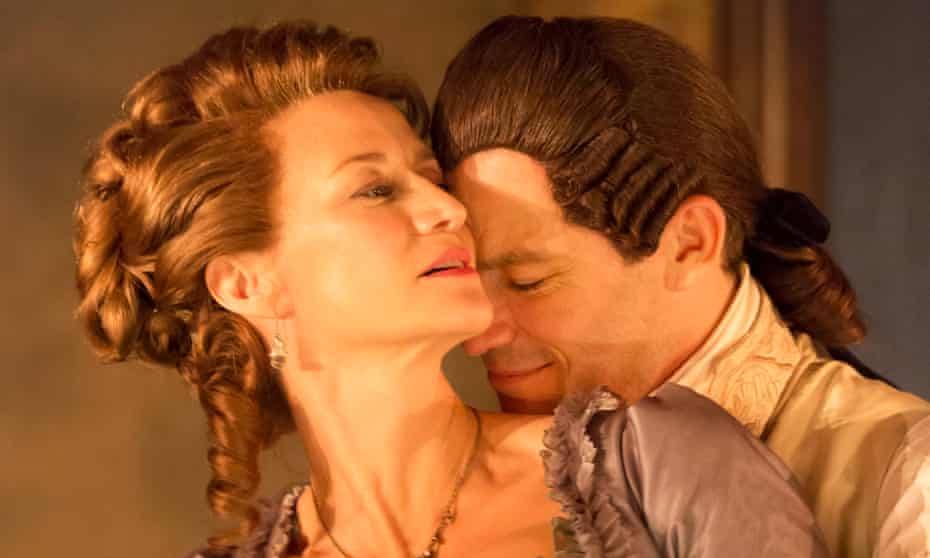 ‘No holds barred’: Janet McTeer purrs while Dominic West potters in Les Liaisons Dangereuses at the Donmar Warehouse. 
