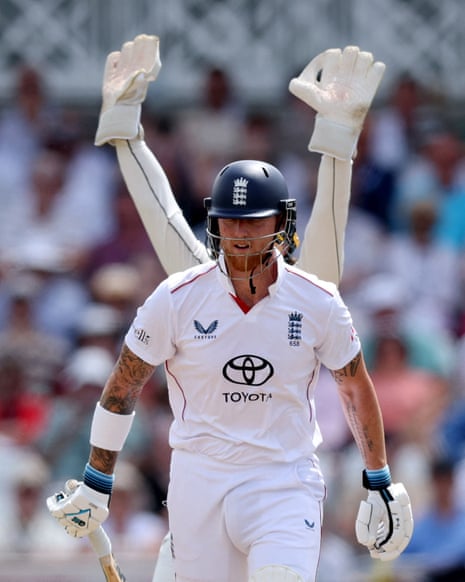 England’s Ben Stokes walks after losing his wicket off the bowling of New Zealand’s Zak Foulkes.