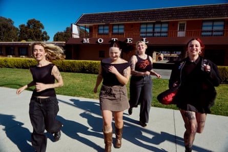 Teen Jesus and the Jean Teasers running towards the camera