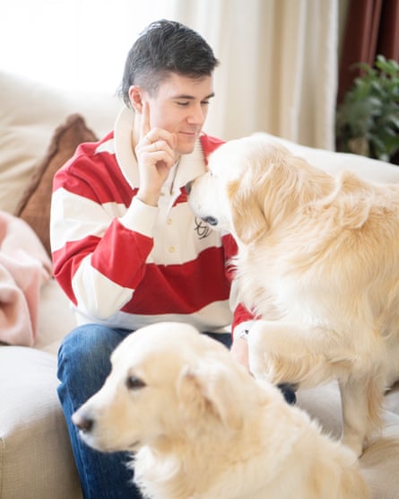 Ingebrigtsen with his dogs Maximus and Jupiter.