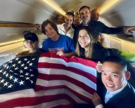 Robert Gilman traveling back to the US on a state department plane.