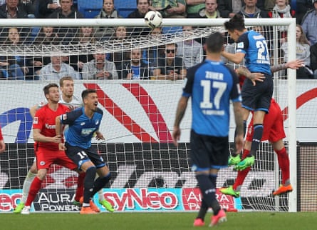 Benjamin Hübner climbs highest to score the only goal of the game against Frankfurt
