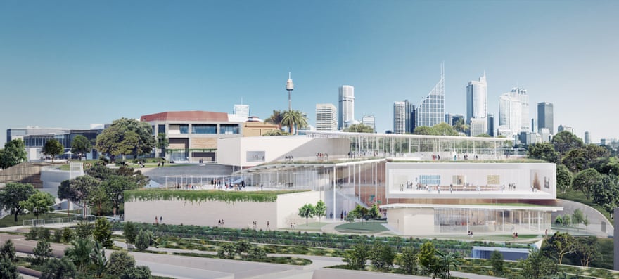 Architectural rendering of Sydney Modern Project produced by Kazuyo Sejima + Ryu Nishizawa for SANAA.