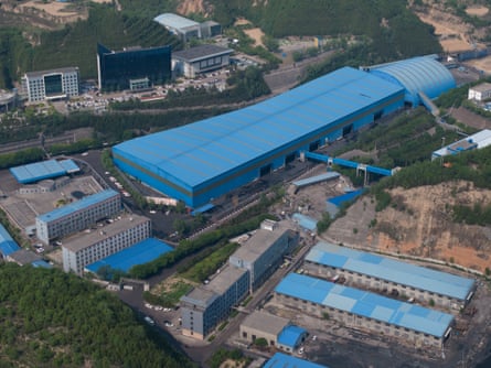 Aerial photo of coal mine in Lüliang, a city in Shanxi province.