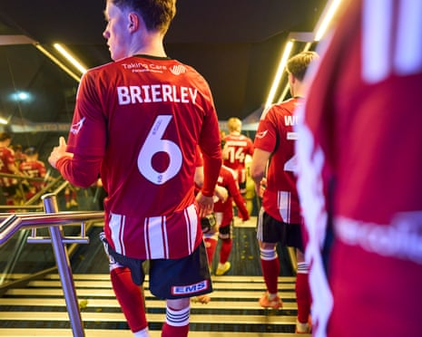 The Exeter City players head back to the Etihad pitch for the second half