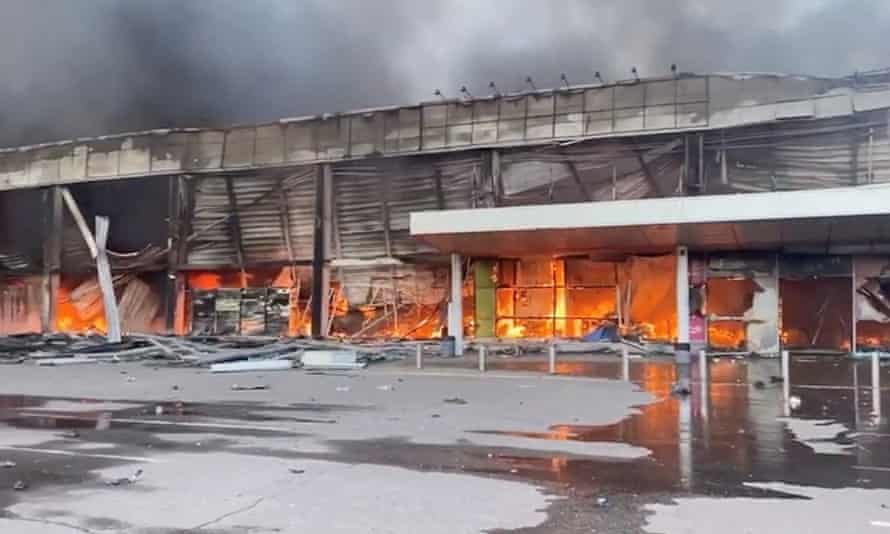 This is a screen grab of the Kremenchuk shopping centre taken from a video.
