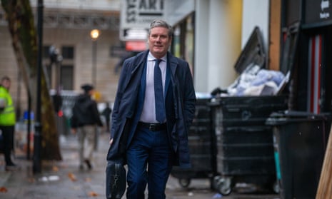 Keir Starmer arriving at Global Studios in central London, ahead of a phone-in at LBC Radio.
