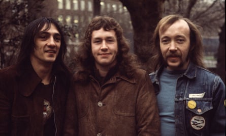 The Groundhogs, from left, in its 1974 lineup of bassist Peter Cruickshank, drummer Clive Brooks and guitarist Tony McPhee