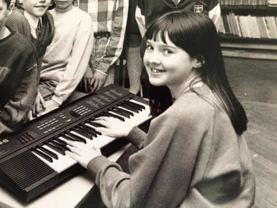 Jude playing the keyboard in 1989 aged 10.