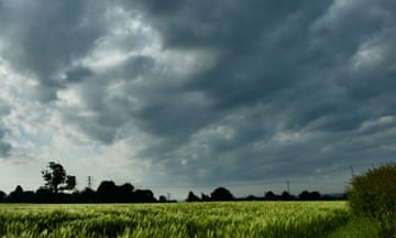 Clouds over a wheat field in Dunsden, Oxfordshire on Saturday morning