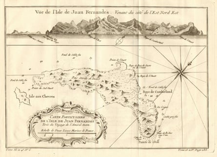 A 1758 map of Robinson Crusoe Island.