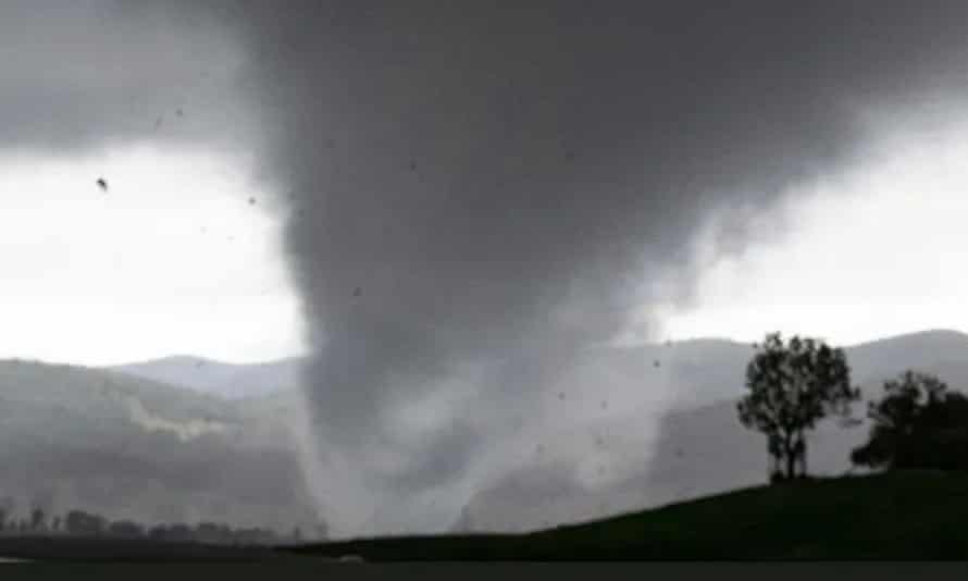 A tornado lands near Bathurst, NSW, Australia