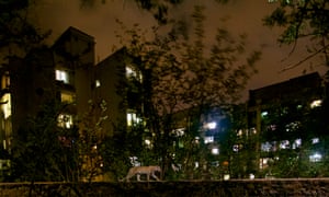 A remote camera captures a leopard walking across an old bridge in Mumbais Sanjay Gandhi National Park.
