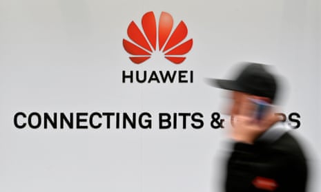 Huawei display at the Hanover Messe technology fair.