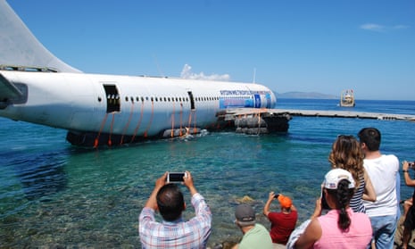 The Airbus A300 plane being sunk off
