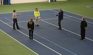 New York Mayor Bill de Blasio holds media briefing at the US Tennis Association Billie Jean King National Tennis Center, where a 350-bed temporary hospital will be built. This week a field hospital in Manhattan’s Central Park began accepting patients.