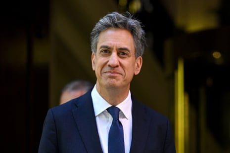 Ed Miliband leaving Millbank studios this morning.